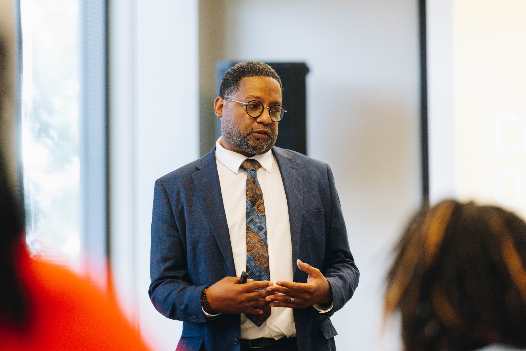 Jonathan McMillan leading a discussion in Milwaukee